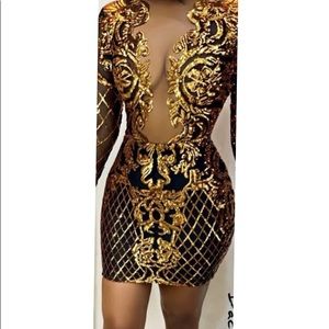 Metallic Bodycon Dress